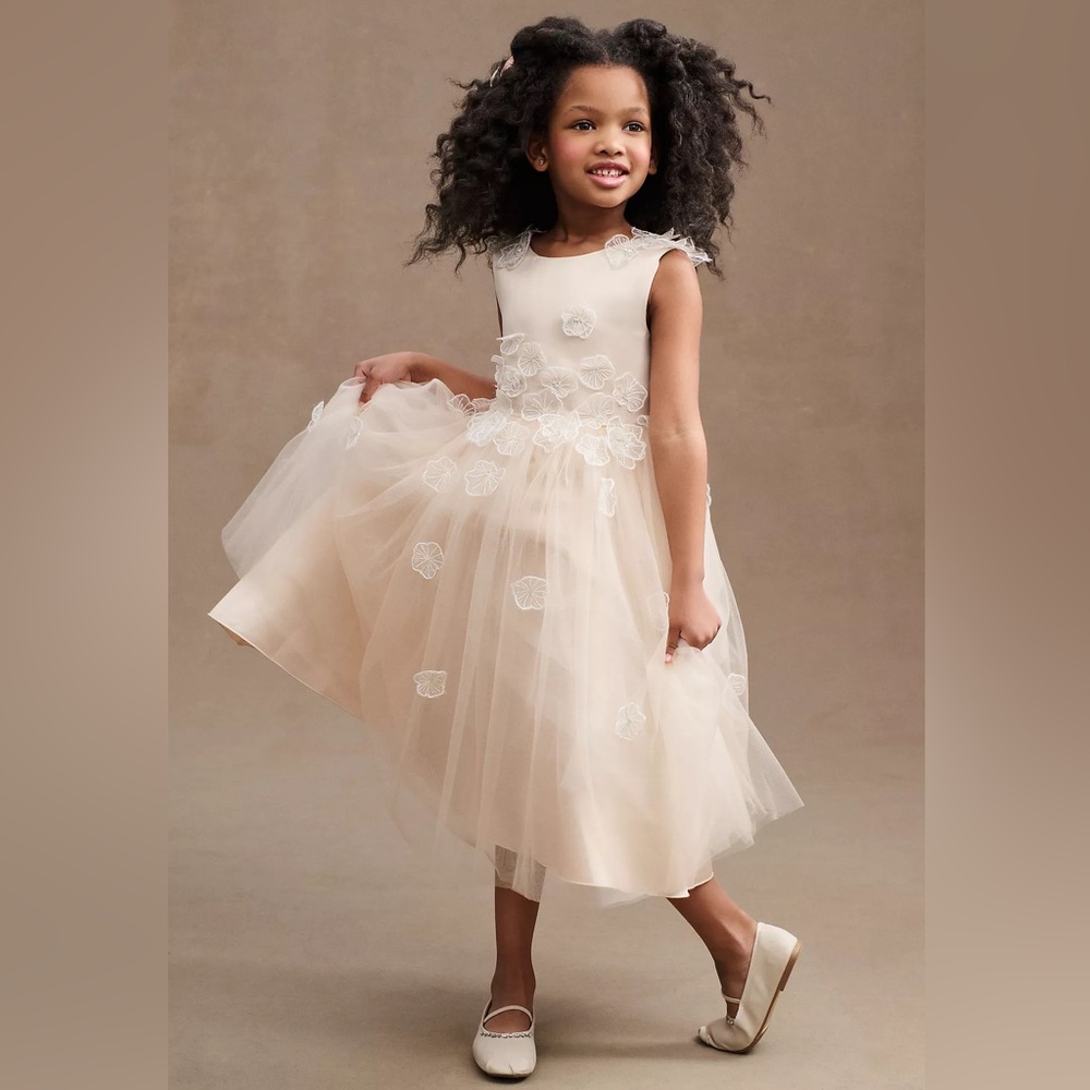 New Amthropologie Princess Daliana Emmie Floral Applique Tulle Dress Size 6
